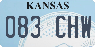 KS license plate 083CHW