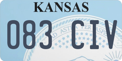KS license plate 083CIV