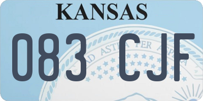 KS license plate 083CJF