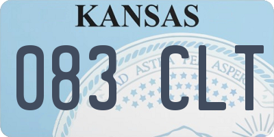 KS license plate 083CLT