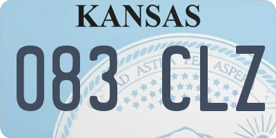 KS license plate 083CLZ