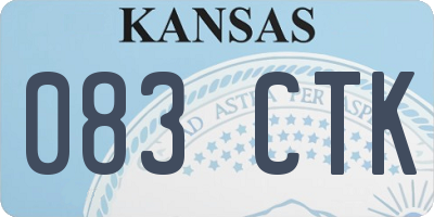 KS license plate 083CTK