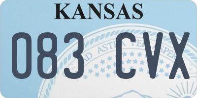 KS license plate 083CVX