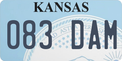 KS license plate 083DAM