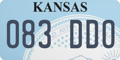 KS license plate 083DDO