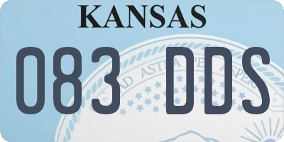 KS license plate 083DDS