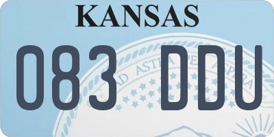 KS license plate 083DDU