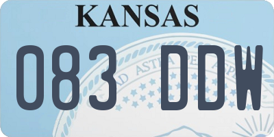 KS license plate 083DDW