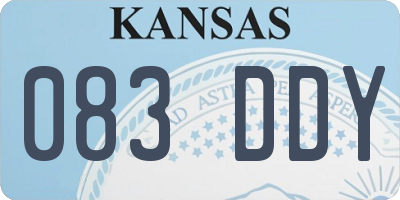 KS license plate 083DDY