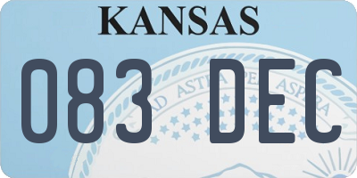 KS license plate 083DEC