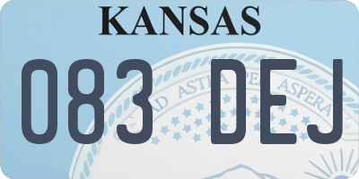 KS license plate 083DEJ