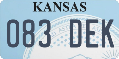 KS license plate 083DEK