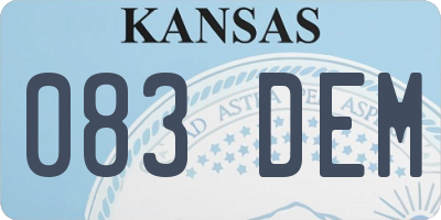 KS license plate 083DEM