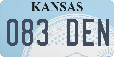KS license plate 083DEN