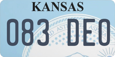 KS license plate 083DEO
