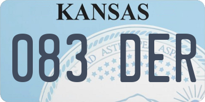 KS license plate 083DER