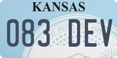 KS license plate 083DEV