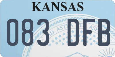 KS license plate 083DFB