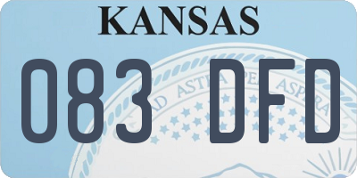 KS license plate 083DFD