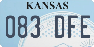 KS license plate 083DFE
