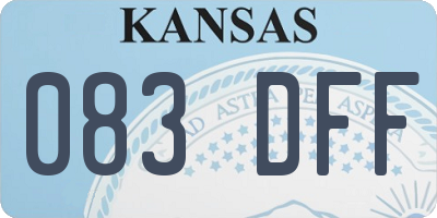 KS license plate 083DFF