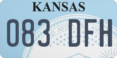 KS license plate 083DFH