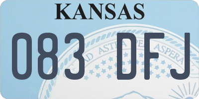 KS license plate 083DFJ
