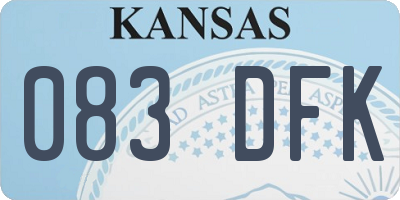 KS license plate 083DFK