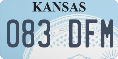 KS license plate 083DFM
