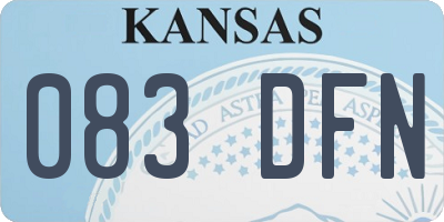 KS license plate 083DFN