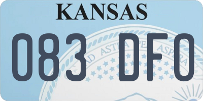 KS license plate 083DFO