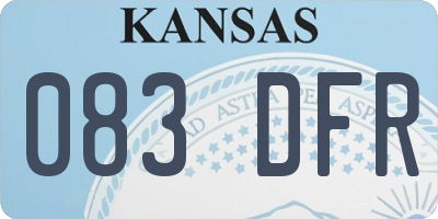 KS license plate 083DFR