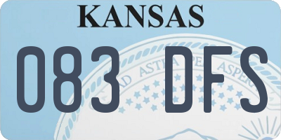 KS license plate 083DFS