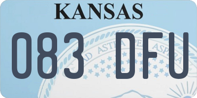 KS license plate 083DFU