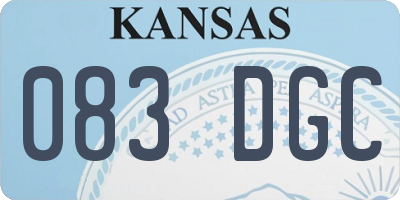 KS license plate 083DGC