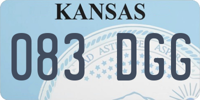 KS license plate 083DGG