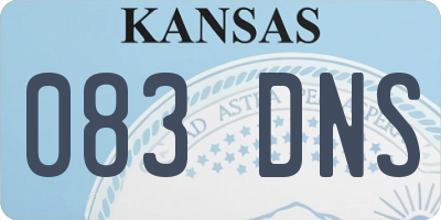 KS license plate 083DNS