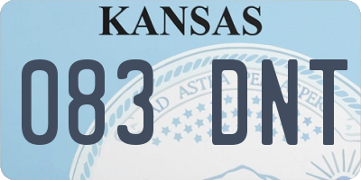 KS license plate 083DNT