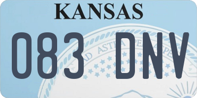 KS license plate 083DNV