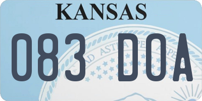KS license plate 083DOA
