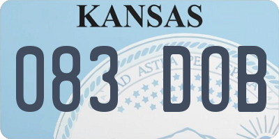 KS license plate 083DOB