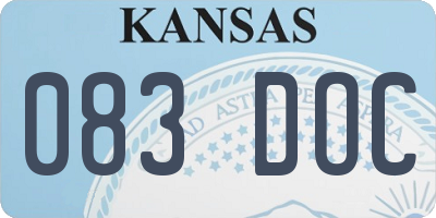 KS license plate 083DOC