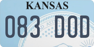 KS license plate 083DOD