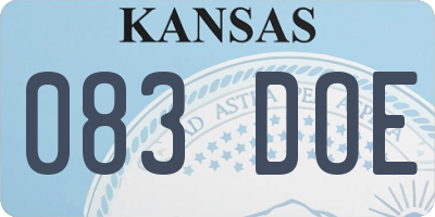 KS license plate 083DOE