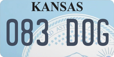 KS license plate 083DOG