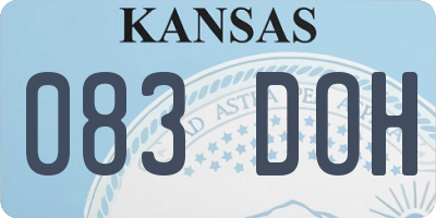 KS license plate 083DOH