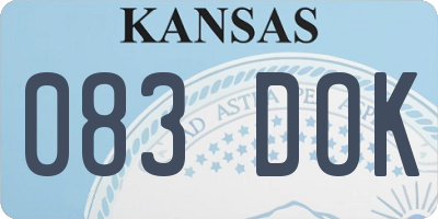 KS license plate 083DOK