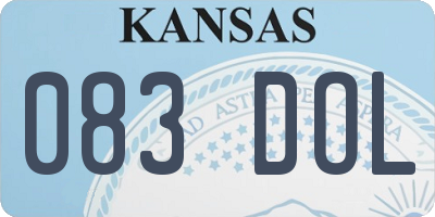 KS license plate 083DOL