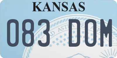 KS license plate 083DOM