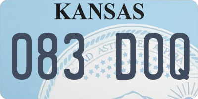 KS license plate 083DOQ